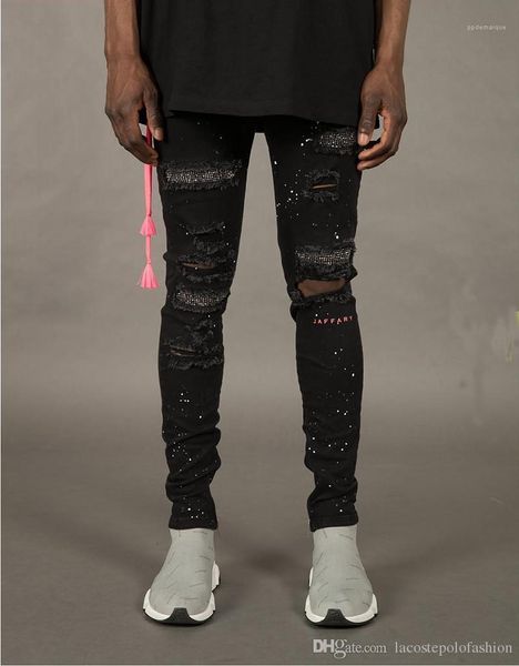 fashion holes and rhinestone ornament pencil pants homme zipper fly light washed trousers mens designer jeans, Blue
fashion holes and rhinestone ornament pencil pants homme zipper fly light washed trousers mens designer jeans, Blue
