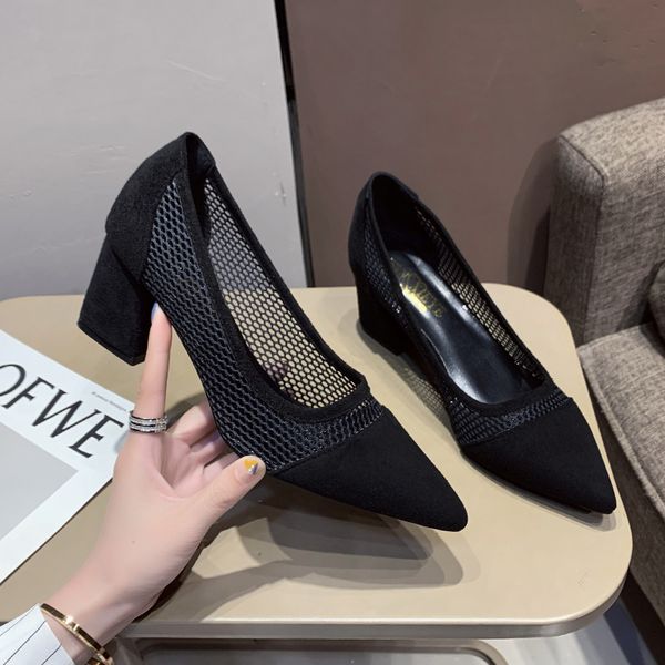 dress shoes summer mesh dot breathable high heel square shallow mouth pointed single 6.5cm size 40 zapatos de mujer, Black
dress shoes summer mesh dot breathable high heel square shallow mouth pointed single 6.5cm size 40 zapatos de mujer, Black