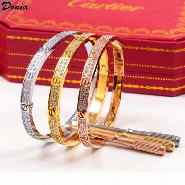 donia jewelry card three-color electroplating exaggerated luxury micro inlay two rows of zircon european and american fashion titanium steel, Black
donia jewelry card three-color electroplating exaggerated luxury micro inlay two rows of zircon european and american fashion titanium steel, Black