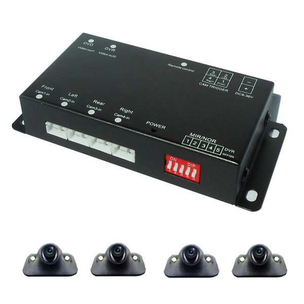 car four cameras image combiner switch for front/rear/left/right view parking camera 4 video split control box video support dvr
car four cameras image combiner switch for front/rear/left/right view parking camera 4 video split control box video support dvr