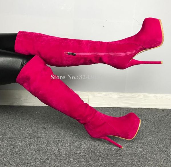 boots rose red suede near knee lady fashion round toe platform long women real pos winter shoes dropship, Black
boots rose red suede near knee lady fashion round toe platform long women real pos winter shoes dropship, Black