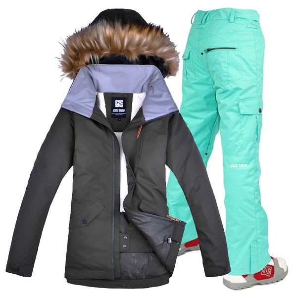 gsou snow women skiing suit set winter waterproof windproof womens snowboarding ski jackets and pants
gsou snow women skiing suit set winter waterproof windproof womens snowboarding ski jackets and pants