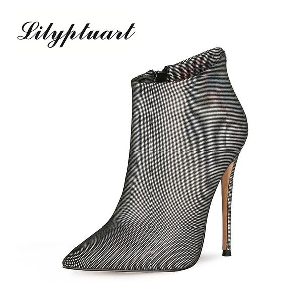 boots european and american pointed toe stiletto heel special mixed material short wild plus size winter women, Black
boots european and american pointed toe stiletto heel special mixed material short wild plus size winter women, Black