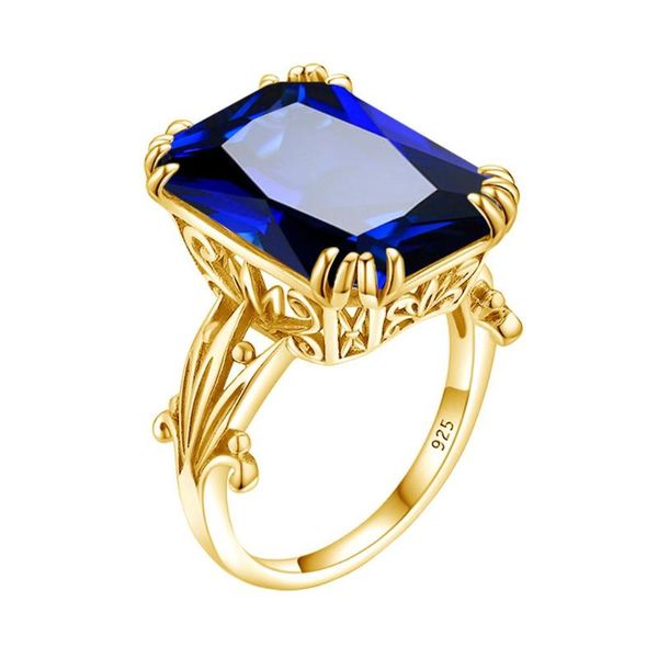 szjinao created blue sapphire ring princess square shape engagement wedding real 925 sterling silver rings for women 2020, Golden;silver
szjinao created blue sapphire ring princess square shape engagement wedding real 925 sterling silver rings for women 2020, Golden;silver