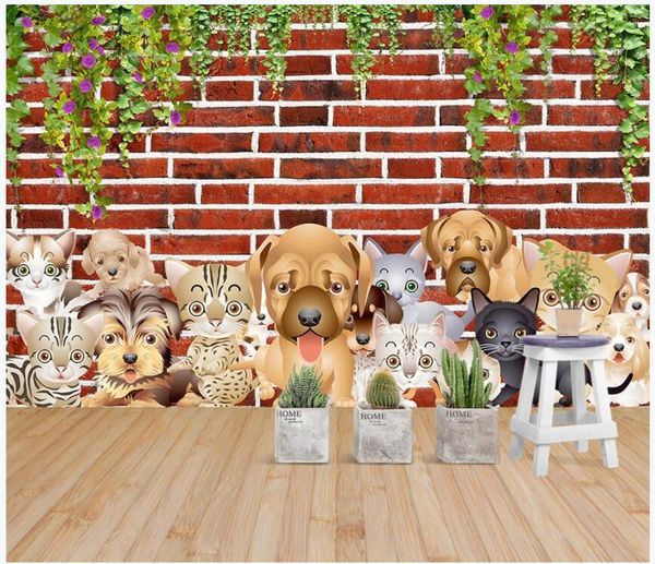 3d wallpaper custom p mural cute animals cats and dogs flower rattan brick wall children's room pet shop p wallpaper for living room
3d wallpaper custom p mural cute animals cats and dogs flower rattan brick wall children's room pet shop p wallpaper for living room