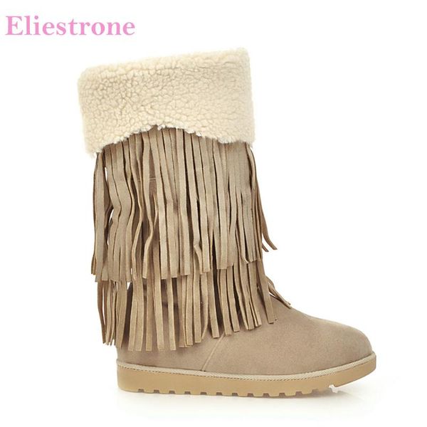 winter brand new fashion beige brown women mid calf fringe boots low heel school lady snow shoes lc197 plus big size 10 43, Black
winter brand new fashion beige brown women mid calf fringe boots low heel school lady snow shoes lc197 plus big size 10 43, Black
