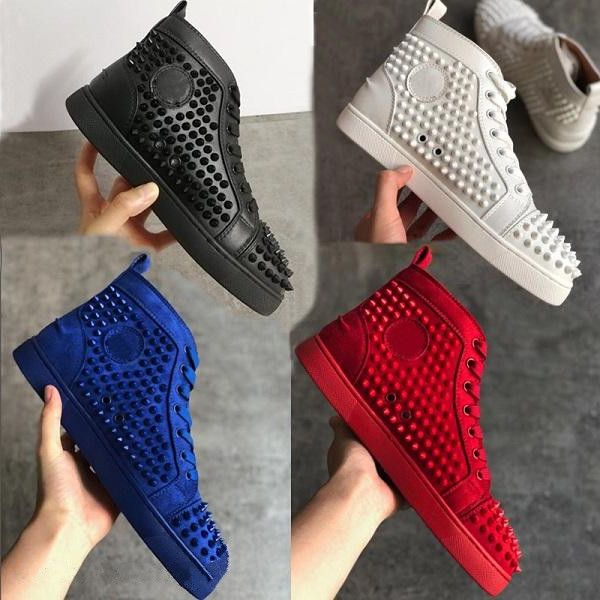 fashion brand mens spikes high-sneakers designer shoes women red bottom junior spikes trainers studs wedding shoes with box, Black
fashion brand mens spikes high-sneakers designer shoes women red bottom junior spikes trainers studs wedding shoes with box, Black