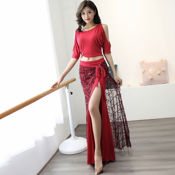 stage wear women belly dance costume +skirt 2 pieces/ set ladies gypsy costumes oriental practice dances suit dl4591, Black;red
stage wear women belly dance costume +skirt 2 pieces/ set ladies gypsy costumes oriental practice dances suit dl4591, Black;red