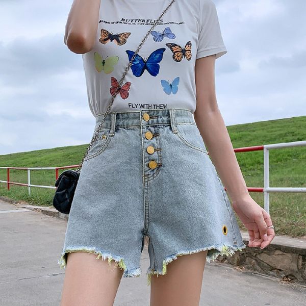 cotton loose slim denim shorts women's summer 2020 new high waist wide leg outer wear a-line teenagers girls short pants, Blue
cotton loose slim denim shorts women's summer 2020 new high waist wide leg outer wear a-line teenagers girls short pants, Blue