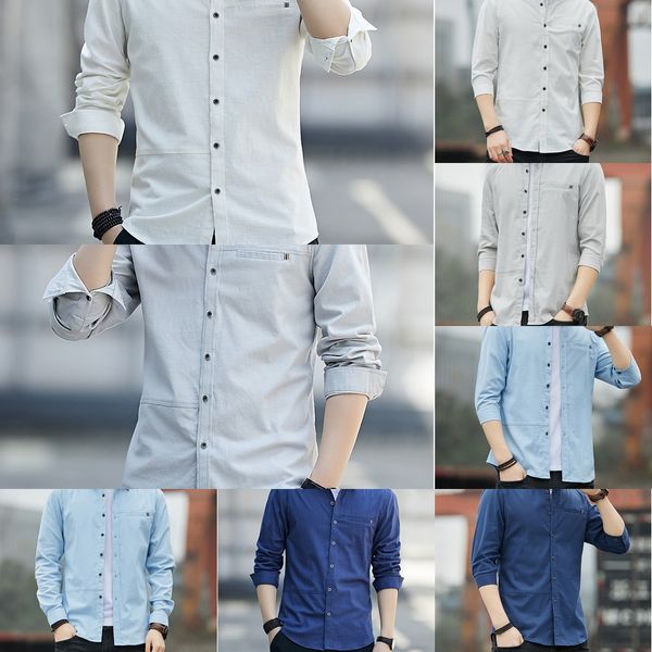 long-sleeved cotton spring and shirt autumn new slim-fit business casual men's korean style trendy seven-quarter sleeve shirt men, Blue
long-sleeved cotton spring and shirt autumn new slim-fit business casual men's korean style trendy seven-quarter sleeve shirt men, Blue