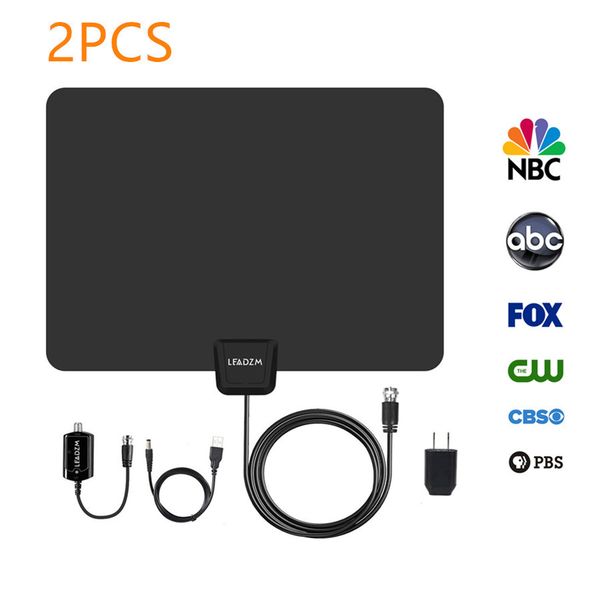 50 miles 2pcs tv antenna digital hdtv indoor flat range 4m length with amplifier black ing
50 miles 2pcs tv antenna digital hdtv indoor flat range 4m length with amplifier black ing