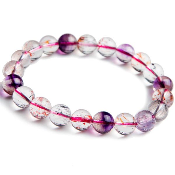 9.5mm natural genuine super seven melody stone round crystal clear beads jewelry stretch charm bracelet femme, Black
9.5mm natural genuine super seven melody stone round crystal clear beads jewelry stretch charm bracelet femme, Black