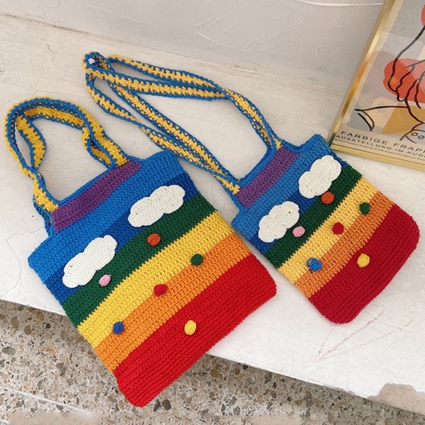rainbow bag knitting bag polyester fiber women shoulder lovely student handbag lady messenger
rainbow bag knitting bag polyester fiber women shoulder lovely student handbag lady messenger