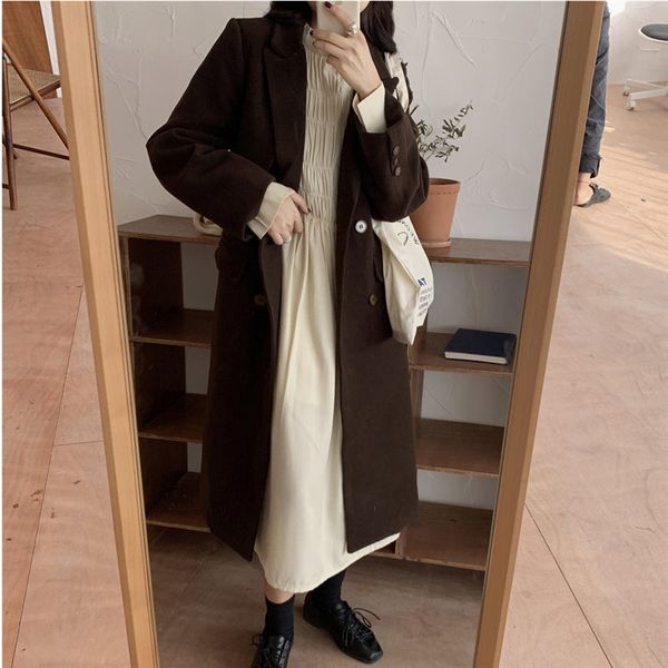 women's wool & blends hzirip spring warm long brief female all match overcoat plus size korean chic women fashion woolen streetwear coa, Black
women's wool & blends hzirip spring warm long brief female all match overcoat plus size korean chic women fashion woolen streetwear coa, Black