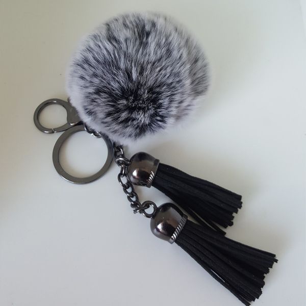 8 cm fur pom pom keychain fluffy fur ball bag charms black double leather tassels handbag charm pom-pom keychais porte clef, Silver
8 cm fur pom pom keychain fluffy fur ball bag charms black double leather tassels handbag charm pom-pom keychais porte clef, Silver