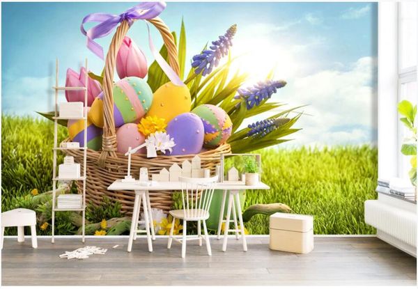 custom mural on the wall 3d p wallpaper cartoon cute flowers grass egg background home decor wallpaper in the living room 
custom mural on the wall 3d p wallpaper cartoon cute flowers grass egg background home decor wallpaper in the living room