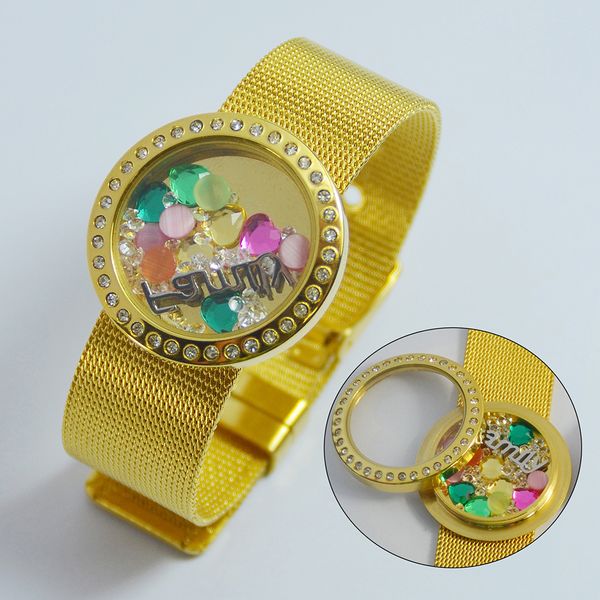 316l stainless steel 30mm screw open floating lving locket bracelet with mesh watchband (no charms, Golden;silver
316l stainless steel 30mm screw open floating lving locket bracelet with mesh watchband (no charms, Golden;silver