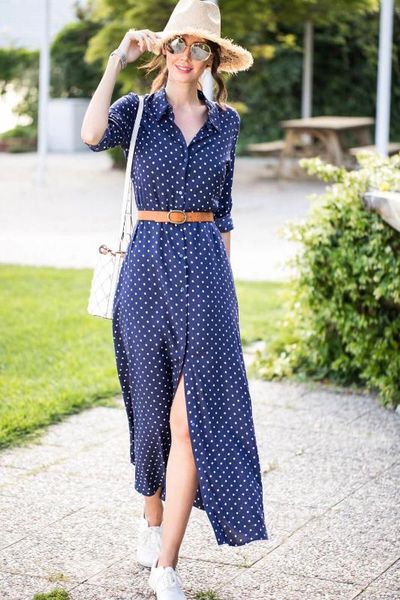 2020 spring and autumn european and american foreign trade women's polka dot shirt collar single-breasted long-sleeved dress, Black;gray
2020 spring and autumn european and american foreign trade women's polka dot shirt collar single-breasted long-sleeved dress, Black;gray