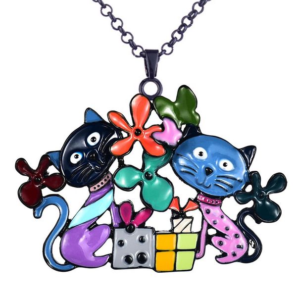 women necklace custom romantic cat pendant necklace for kids collars trendy new charms wedding enamel flower choker necklaces gift, Silver
women necklace custom romantic cat pendant necklace for kids collars trendy new charms wedding enamel flower choker necklaces gift, Silver