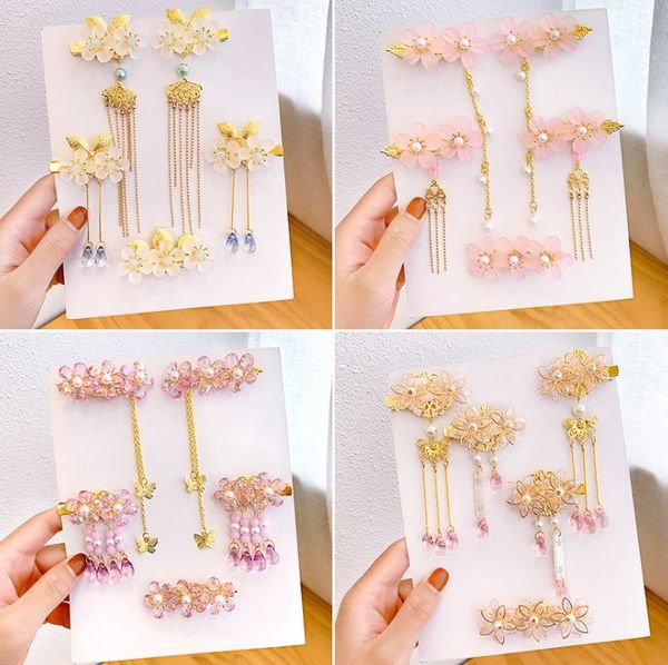 5pcs/set pink white flower crystal pearls hair clips vintage chinese style hairpins jewelry women girls hanfu dress headpieces, Golden;silver
5pcs/set pink white flower crystal pearls hair clips vintage chinese style hairpins jewelry women girls hanfu dress headpieces, Golden;silver