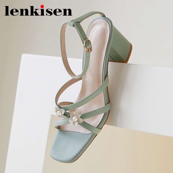 lenkisen new arrival genuine leather peep toe high heels flower pearl decorations french romantic beauty lady sandals women l09, Black
lenkisen new arrival genuine leather peep toe high heels flower pearl decorations french romantic beauty lady sandals women l09, Black