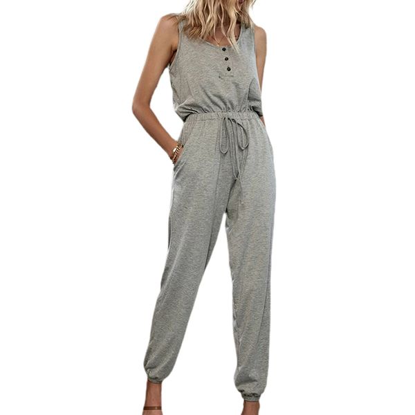 women grey off-shoulder sleeveless jumpsuits romper high waist trousers elastic loose home casual jumpsuit, Black;white
women grey off-shoulder sleeveless jumpsuits romper high waist trousers elastic loose home casual jumpsuit, Black;white