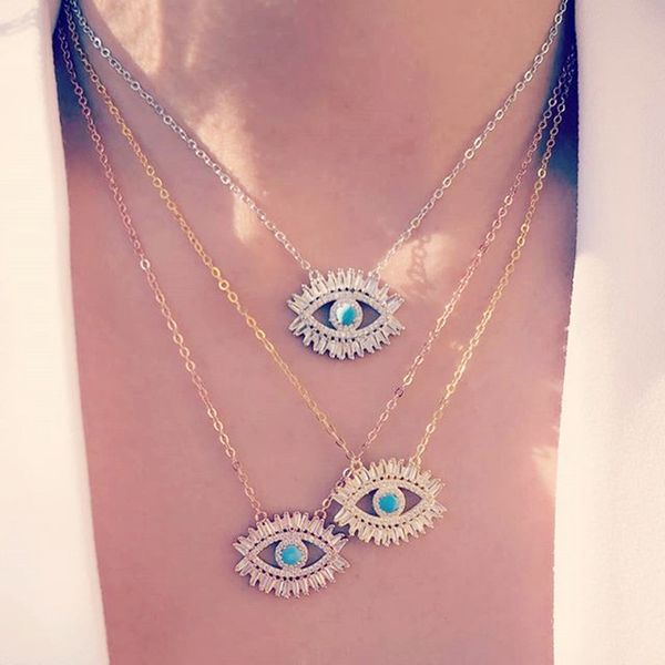 latest cute evil eye jewelry gold filled baguette cubic zirconia turquoises stone fashion classic fine necklace for wedding, Silver
latest cute evil eye jewelry gold filled baguette cubic zirconia turquoises stone fashion classic fine necklace for wedding, Silver