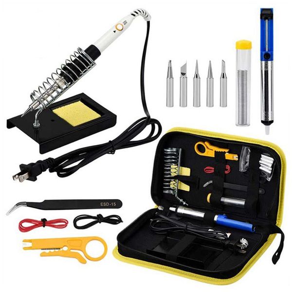 us plug 60w 220v adjustable temperature soldering iron kit yellow set +5 tips+desoldering pump+soldering iron stand
us plug 60w 220v adjustable temperature soldering iron kit yellow set +5 tips+desoldering pump+soldering iron stand