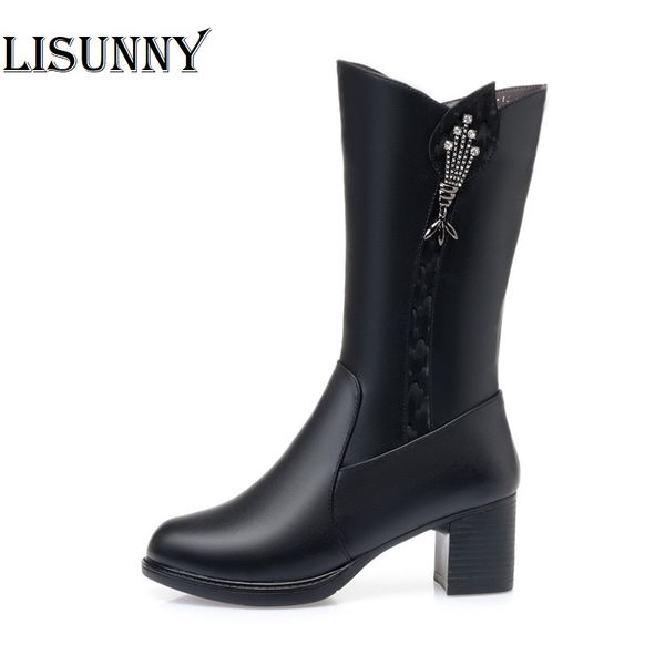 snow women long boots 2020 winter female short boots genuine leather wool large size rhinestone high heel ladies' winter boot, Black
snow women long boots 2020 winter female short boots genuine leather wool large size rhinestone high heel ladies' winter boot, Black