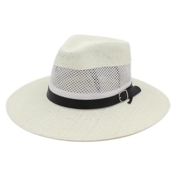 mistdawn summer mesh straw panama hat big brim beach sun hat men women fedora cap w/ leather belt band, Blue;gray
mistdawn summer mesh straw panama hat big brim beach sun hat men women fedora cap w/ leather belt band, Blue;gray