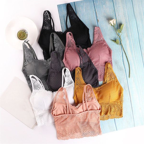 camisoles & tanks women wireless padded bras back mesh hollow out tube female lace underwear, Black;white
camisoles & tanks women wireless padded bras back mesh hollow out tube female lace underwear, Black;white