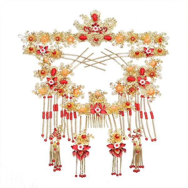 HIMSTORY 10pcs/set Red Bridal Wedding Hairwear Vintage Chinese Wedding Tiaras Hair Piece Ancient Princess Hair Stick Accessories
HIMSTORY 10pcs/set Red Bridal Wedding Hairwear Vintage Chinese Wedding Tiaras Hair Piece Ancient Princess Hair Stick Accessories