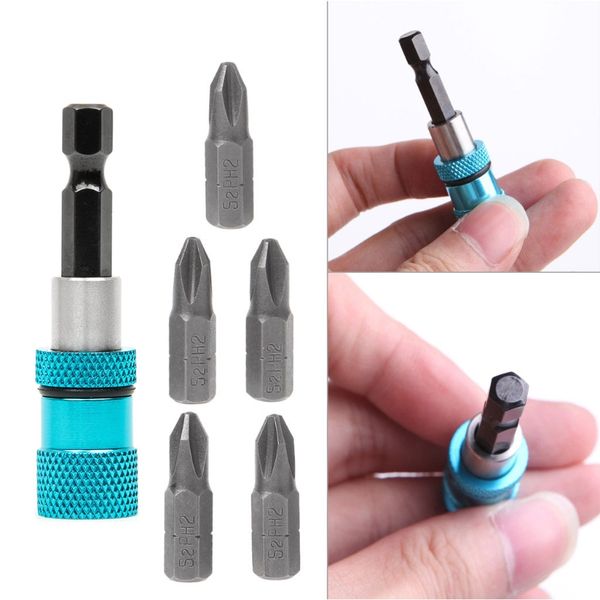 60mm 1/4" hex shank magnetic drywall screw drill screwdriver holder +5 bits blue
60mm 1/4" hex shank magnetic drywall screw drill screwdriver holder +5 bits blue