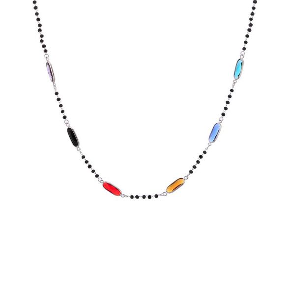 bohemia black crystal beads chain necklace for women colorful cubic zirconia pendant necklaces female jewelry gift dropship, Silver
bohemia black crystal beads chain necklace for women colorful cubic zirconia pendant necklaces female jewelry gift dropship, Silver