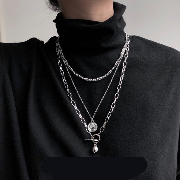 huanzhi 2020 new trendy metal ball coin pendant multi-layer punk casual design long chain necklace for women men jewelry gifts, Silver
huanzhi 2020 new trendy metal ball coin pendant multi-layer punk casual design long chain necklace for women men jewelry gifts, Silver