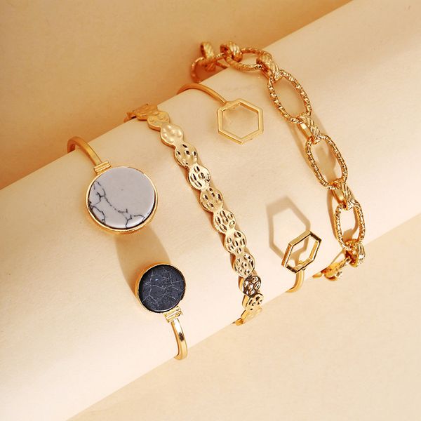 4pcs/lot geometric marble bangles bracelet set charm natural stone cuff bracelets for women boho party jewelry pulseira, Black
4pcs/lot geometric marble bangles bracelet set charm natural stone cuff bracelets for women boho party jewelry pulseira, Black