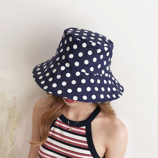 polka dot fisherman hat women's summer korean-style all-match retro cute ins blue bucket hat sun visor, Blue;gray
polka dot fisherman hat women's summer korean-style all-match retro cute ins blue bucket hat sun visor, Blue;gray