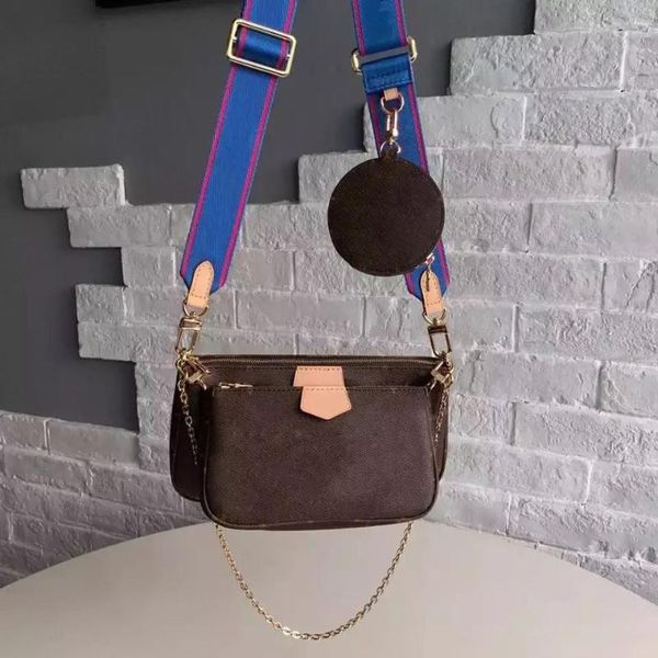 three piece luxury women's bag designer leather leather fashion brand small wallet women's shoulder bag
