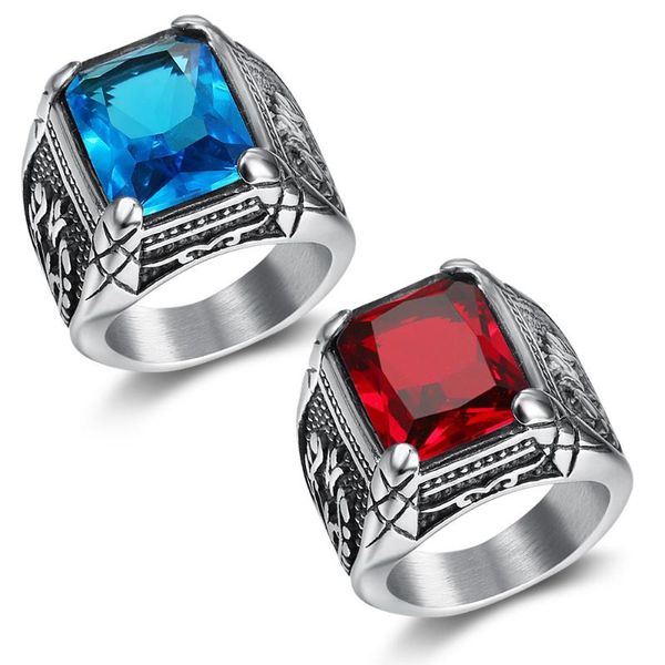 silver color men red blue semi-precious stone signet ring 316l stainless steel for men jewelry anillos accessories, Golden;silver
silver color men red blue semi-precious stone signet ring 316l stainless steel for men jewelry anillos accessories, Golden;silver