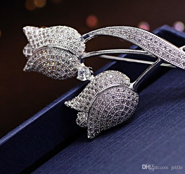new design tulip flower brooch pins jewelry bridal flower brooch pins for women, Gray
new design tulip flower brooch pins jewelry bridal flower brooch pins for women, Gray