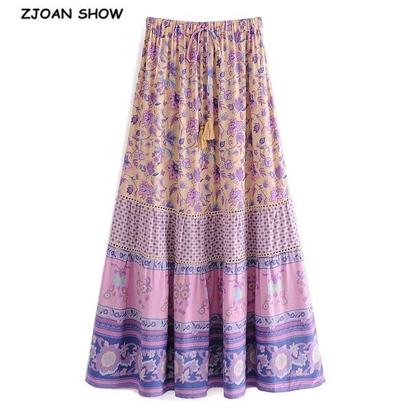 2020 bohemian purple floral print long skirt boho holiday women stitching hole lace lacing up stream waist maxi long skirts, Black
2020 bohemian purple floral print long skirt boho holiday women stitching hole lace lacing up stream waist maxi long skirts, Black