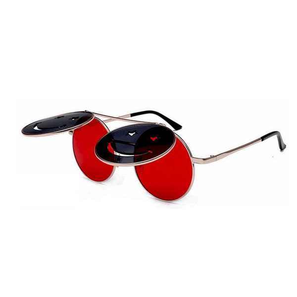cute smiling face women folding steampunk sunglasses fashion women men punk clamshell round frame tint lens sun glasses, White;black
cute smiling face women folding steampunk sunglasses fashion women men punk clamshell round frame tint lens sun glasses, White;black