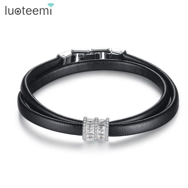 luoteemi 2020 new fashion white gold color zircon charm beads black pu leather bracelet & bangles for women girls party jewelry
luoteemi 2020 new fashion white gold color zircon charm beads black pu leather bracelet & bangles for women girls party jewelry