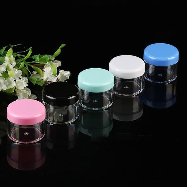 5/10pcs 3g/5g/10g/15g/20g empty plastic cosmetic jars clear makeup container face cream sample storage pot with multi-color caps
5/10pcs 3g/5g/10g/15g/20g empty plastic cosmetic jars clear makeup container face cream sample storage pot with multi-color caps
