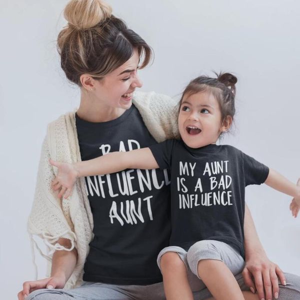 family matching outfits 1pc my aunt is a bad influence and the look black summer short sleeve clothes cool style, Blue
family matching outfits 1pc my aunt is a bad influence and the look black summer short sleeve clothes cool style, Blue