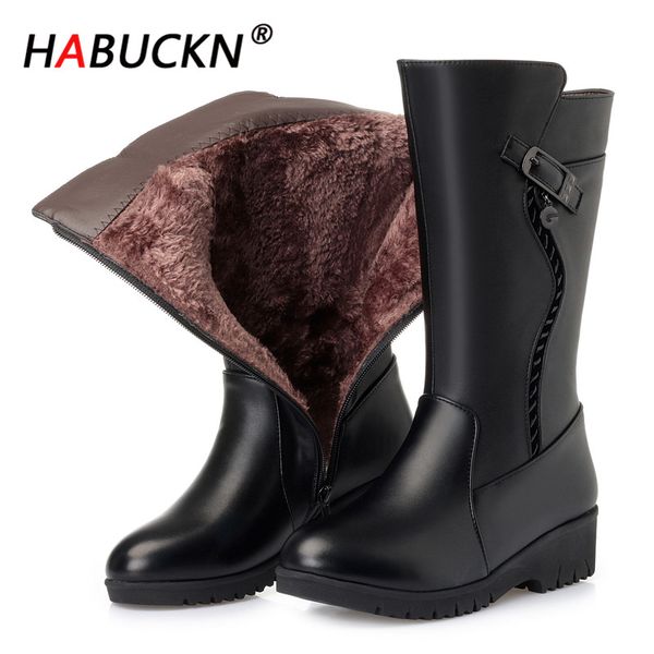 habuckn 2020 snow boots wool women fashion fur warm shoes genuine leather ladies boots platform women winter, Black
habuckn 2020 snow boots wool women fashion fur warm shoes genuine leather ladies boots platform women winter, Black
