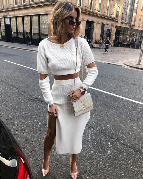 piece dress fashion long sleeve crop split long dress two piece dress women designer two, White
piece dress fashion long sleeve crop split long dress two piece dress women designer two, White