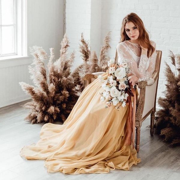 2021 country boho two piece wedding dresses a line tulle skirt sweep train country bridal gowns lace long sleeve robes de mariee, White
2021 country boho two piece wedding dresses a line tulle skirt sweep train country bridal gowns lace long sleeve robes de mariee, White
