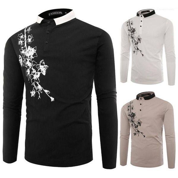 buttons casual teenager apparel floral printed mens designer tshirt lapel neck long sleeve mens with, White;black
buttons casual teenager apparel floral printed mens designer tshirt lapel neck long sleeve mens with, White;black