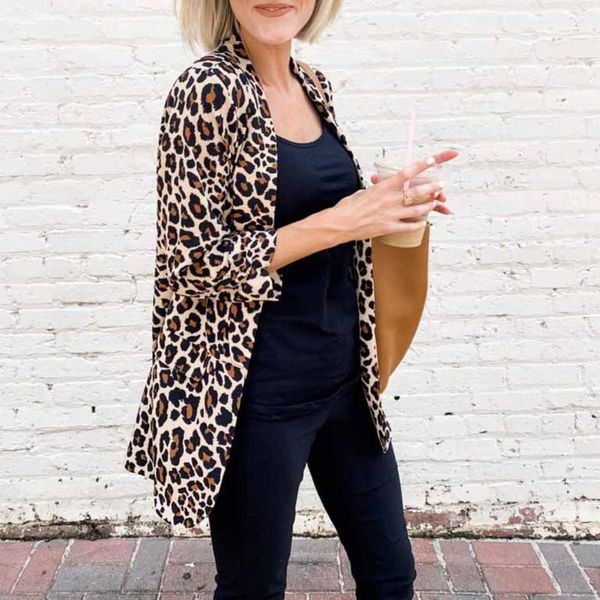 women's trench coats women ladies fashion autumn winter long sleeve office coat cardigans suit leopard jacket, Tan;black 
women's trench coats women ladies fashion autumn winter long sleeve office coat cardigans suit leopard jacket, Tan;black